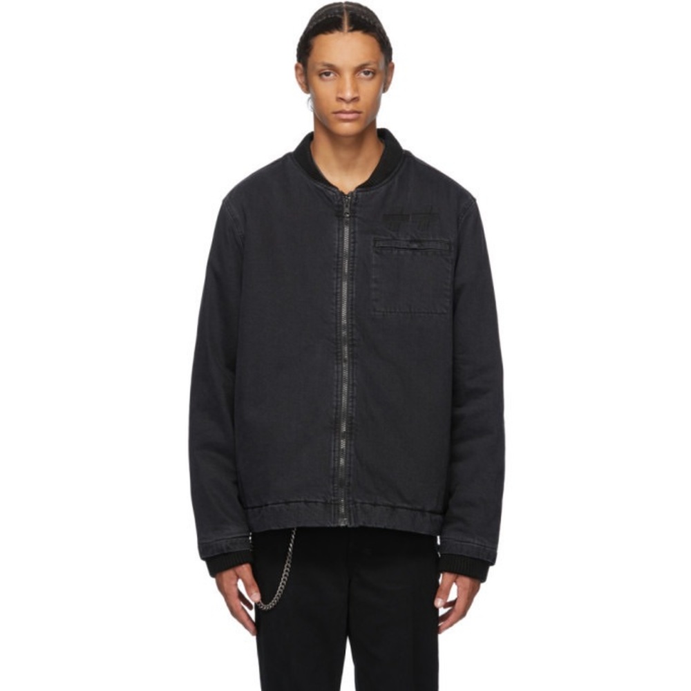 Ksubi Black Hoodrat Krow Reversible Bomber Jacket Size Large 100% Auth Like New